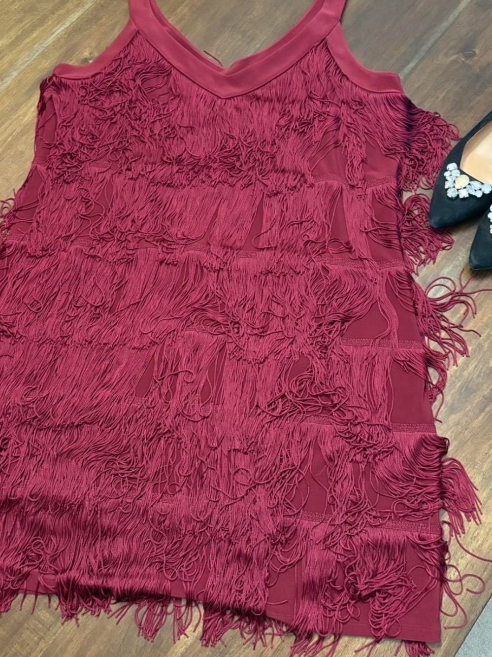 White House Black Market Fringe Slip Dress